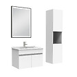 AICA SANITAIRE - Meuble simple vasque 60cm avec colonne et miroir lumineux 3 couleurs blanc - vignette