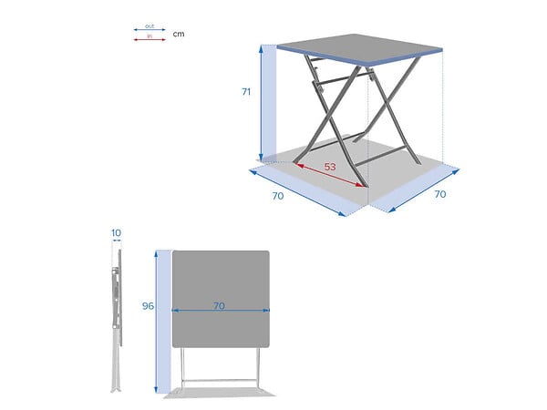 HESPERIDE - Table de jardin carrée Greensboro 70 x 70 cm Ambre - Hespéride - large