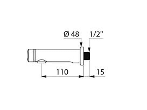 DELABIE - Robinet de lavabo mural temporisé TEMPOSOFT 2 avec brise-jet 1/2 - DELABIE - 741500 - large