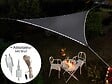 JARDILINE - Voile d'ombrage triangulaire Leds solaires Ardoise + Adaptateur - Jardiline - vignette