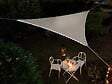 JARDILINE - Voile d'ombrage triangulaire Leds solaires Taupe + Adaptateur - Jardiline - vignette