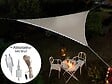 JARDILINE - Voile d'ombrage triangulaire Leds solaires Taupe + Adaptateur - Jardiline - vignette