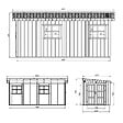 TIMBELA - Abri de Jardin Qualité Premium 11,47 m² - H231x248x530 cm - Sans plancher e  paroi latérale - Timbela M940B-TUNDRA GREY - vignette
