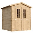 TIMBELA - Abri de jardin en bois AVEC SOL TRAITÉ - Stockage extérieur I186xL196xH218 cm/ 2,82 m2 - TIMBELA M320C+M320G - vignette