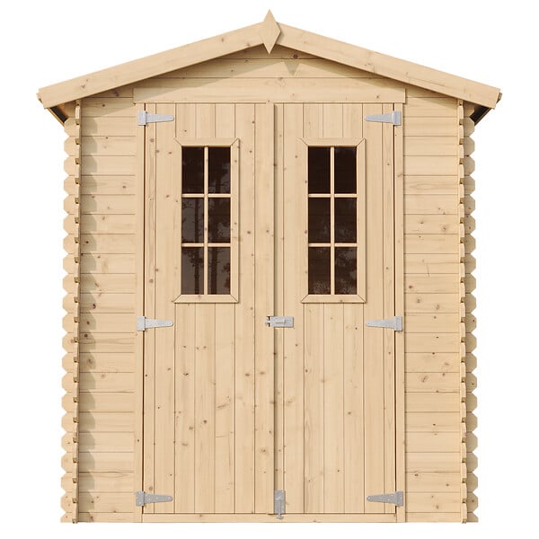 TIMBELA - Abri de jardin en bois AVEC SOL TRAITÉ - Stockage extérieur I186xL196xH218 cm/ 2,82 m2 - TIMBELA M320C+M320G - large