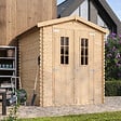TIMBELA - Abri de jardin en bois AVEC SOL TRAITÉ - Stockage extérieur I186xL196xH218 cm/ 2,82 m2 - TIMBELA M320C+M320G - vignette