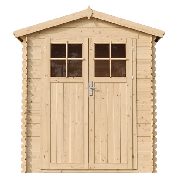 TIMBELA - Abri de jardin en bois AVEC SOL TRAITÉ - Stockage extérieur I196xL136xH218 cm/ 1.98 m2 - TIMBELA M367F+M367G - large