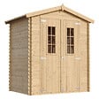 TIMBELA - Abri de jardin en bois AVEC SOL TRAITÉ - Stockage extérieur I196xL136xH218 cm/ 1.98 m2 - TIMBELA M367C+M367G - vignette
