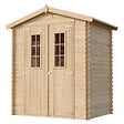 TIMBELA - Abri de jardin en bois AVEC SOL TRAITÉ - Stockage extérieur I196xL136xH218 cm/ 1.98 m2 - TIMBELA M367C+M367G - vignette