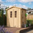 TIMBELA - Abri de jardin en bois AVEC SOL TRAITÉ - Stockage extérieur I196xL136xH218 cm/ 1.98 m2 - TIMBELA M367C+M367G - vignette