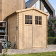 TIMBELA - Abri de jardin en bois AVEC SOL TRAITÉ - Stockage extérieur I186xL196xH218 cm/ 2,82 m2  - TIMBELA M320F+M320G - vignette