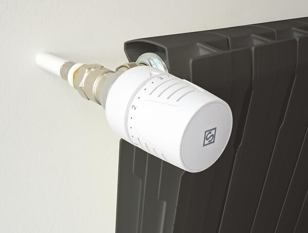 CENTRALE BRICO - Robinet thermostatique T302 équerre 3/4 en laiton blanc - large