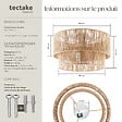 TECTAKE - Plafonnier Lignea Lux en jute de style bohème, 40W marron - vignette