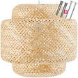TECTAKE - Plafonnier Lignea Lux en bambou, de style bohème, 40W marron - vignette