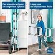 HOSTRÃ–M - Escabeau marche pied 5 marches HOMILIX5, petit escabeau pliable, aluminium, design compact et robuste, H max travail 2,85m, 5 ans garantie, Hostrom - vignette