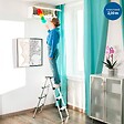 HOSTRÃ–M - Escabeau marche pied 4 marches HOMILIX4, petit escabeau pliable, aluminium, design compact et robuste, H max travail 2,59m, 5 ans garantie, Hostrom - vignette