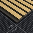 MON MARCHE DECO - Lot de 2 Panneaux Tasseaux Bois - Chêne Feutre Noir - 3 m² - vignette