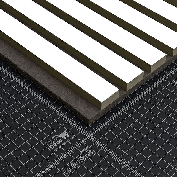 MON MARCHE DECO - Lot de 2 Panneaux Tasseaux Bois - Blanc Feutre Noir - 2,88 m² - large