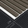 MON MARCHE DECO - Lot de 2 Panneaux Tasseaux Bois - Noyer Feutre Blanc - 3 m² - vignette