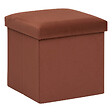 ATMOSPHERA - 2 en 1 Pouf pliant et coffre de rangement Velours Ambre 38 x 38 cm - vignette