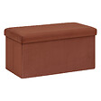ATMOSPHERA - 2 en 1 Pouf pliant double et coffre de rangement Velours Ambre  76 x H 38 cm - vignette