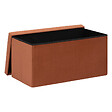 ATMOSPHERA - 2 en 1 Pouf pliant double et coffre de rangement Velours Ambre  76 x H 38 cm - vignette