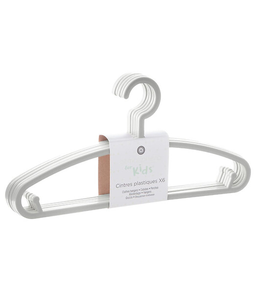 ATMOSPHERA - Lot de 6 Cintres Gris clair pour Enfant - large