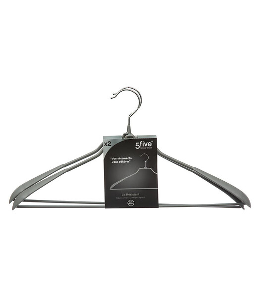 5 FIVE SIMPLY SMART - Lot de 2 Cintres à vestes en Métal avec revêtement anti glisse - large