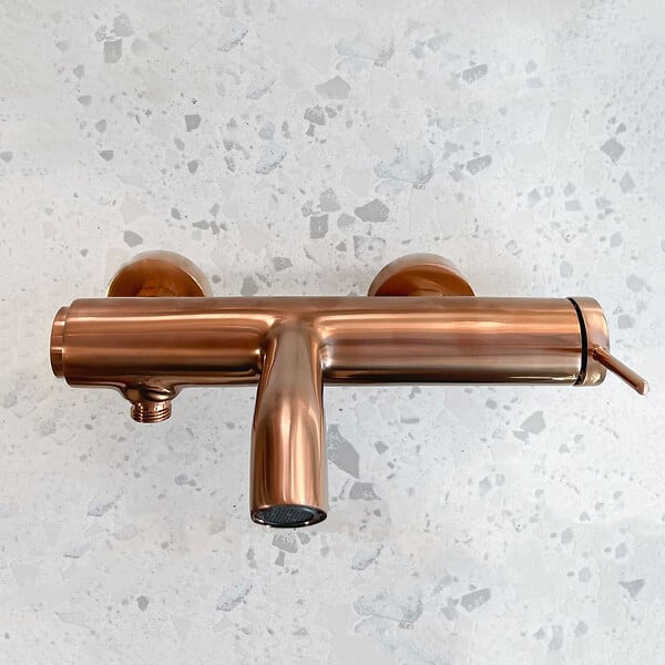 ESSEBAGNO - Luisa mitigeur bain-douche mécanique or rose brossé - large