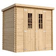 TIMBELA - Abri de jardin en bois AVEC SOL TRAITÉ - Stockage extérieur l204xL142xH200cm//2.22m2- Petit abri à outils, Local à vélos - TIMBELA M311C+M311G - vignette