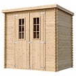 TIMBELA - Abri de jardin en bois AVEC SOL TRAITÉ - Stockage extérieur l204xL142xH200cm//2.22m2- Petit abri à outils, Local à vélos - TIMBELA M311C+M311G - vignette