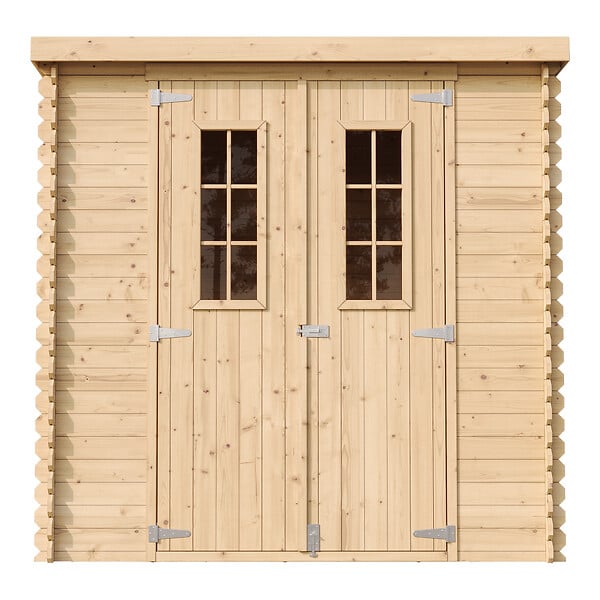 TIMBELA - Abri de jardin en bois AVEC SOL TRAITÉ - Stockage extérieur l204xL142xH200cm//2.22m2- Petit abri à outils, Local à vélos - TIMBELA M311C+M311G - large