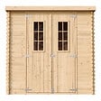 TIMBELA - Abri de jardin en bois AVEC SOL TRAITÉ - Stockage extérieur l204xL142xH200cm//2.22m2- Petit abri à outils, Local à vélos - TIMBELA M311C+M311G - vignette