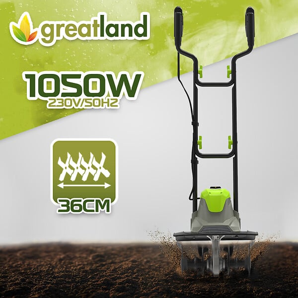 GREATLAND - Motobineuse électrique 1050W 36cm - 4 Fraises - large