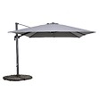 OVIALA - Parasol déporté inclinable et rotatif  3x3m  et 4 dalles lestées gris - Malaga - vignette