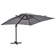 OVIALA - Parasol déporté inclinable et rotatif  3x3m  et 4 dalles lestées gris - Malaga - vignette