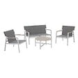 OVIALA - Salon de jardin 4 places en aluminium blanc - Leki - vignette