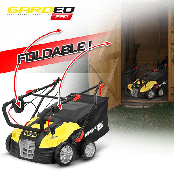 GARDEO PRO - Scarificateur emousseur electrique 1800W - 40cm - large