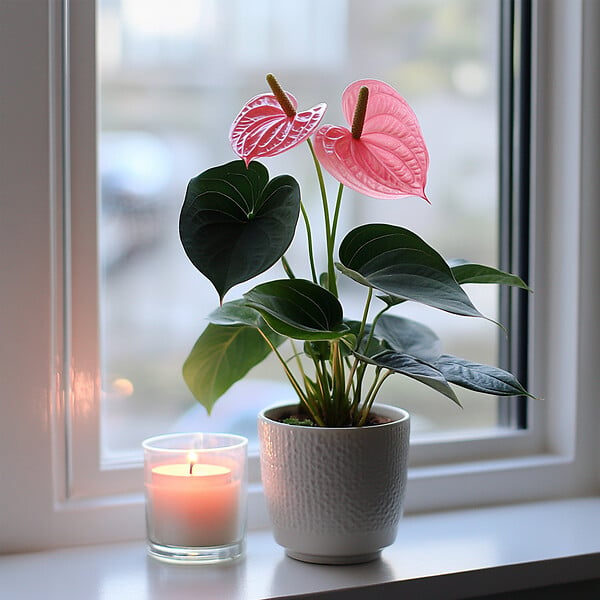 PLANT IN A BOX - Langue de feu - Anthurium 'Sweet Dream' - Hauteur 35-45cm - Pot 12cm - large