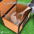 VOUNOT - Maison pour Chat en bois avec toit bitumé et entrée en forme d'oreilles de chat - vignette