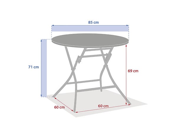 HESPERIDE - Table de jardin ronde Greensboro 4 places Graphite - Hespéride - large
