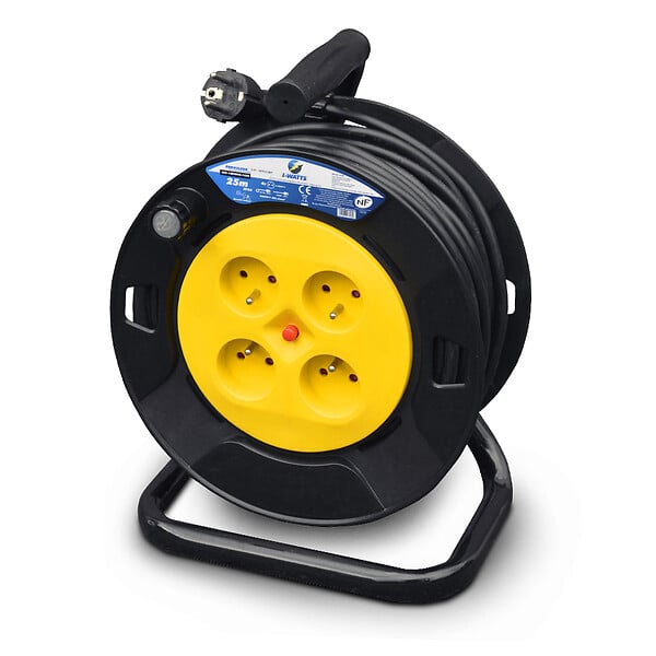I-WATTS PRO - Enrouleur électrique 4 prises 25M - 3g1.5 - HO5 - large