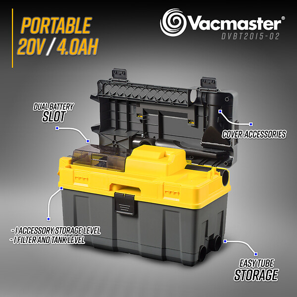 VACMASTER - Aspirateur eau et poussières rechargeable 20V avec fonction soufflerie - Vacmaster Professional - large