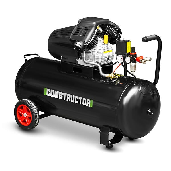 CONSTRUCTOR - Compresseur à huile 100L bicylindre - 8 bars - 2.2Kw - large