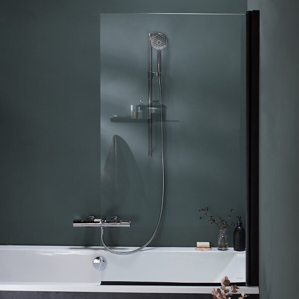 JACOB DELAFON - Pare-bain Struktura 1 volet pivotant noir mat - large