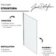 JACOB DELAFON - Pare-bain Struktura 1 volet pivotant chrome - vignette