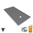 WEDI - Receveur de douche à carreler 200 x 100 Fundo Primo écoulement excentré + bonde verticale + kit d'étanchéité + colle 320 - vignette