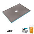 WEDI - Receveur de douche à carreler 140 x 100 Fundo Primo écoulement centré + bonde horizontale + kit d'étanchéité + colle 320 - vignette
