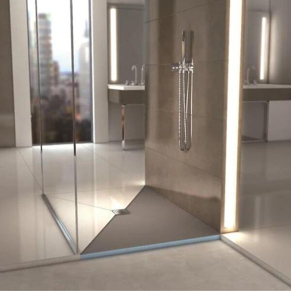 WEDI - Receveur de douche à carreler 150 x 150 Fundo Primo carré écoulement centrée + bonde horizontale + kit d'étanchéité - large