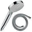 HANSGROHE - Pommeau de douche Vernis Blend 100 EcoSmart Vario chromé + flexible de douche 1,60 m Isiflex chromé - vignette